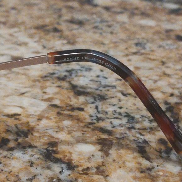 Bulova Alamosa Eyeglasses Frame Women's Rose Gold Half Rim Rectangular 52-17-135 - Picture 5 of 10